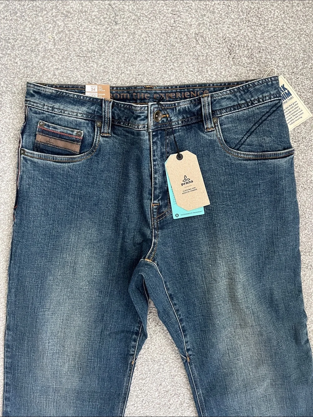 NWT Prana Men's Axiom Straight-Leg Dark Denim Jeans in Sizes 36/30, 32/30, 34/32